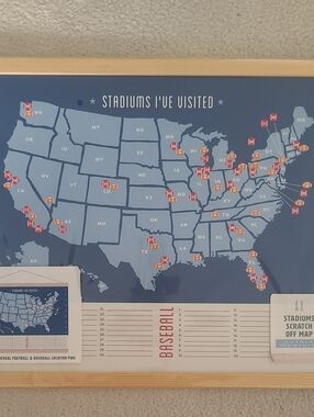 Stadiums I've Visited Scratch-Off Map - NEW